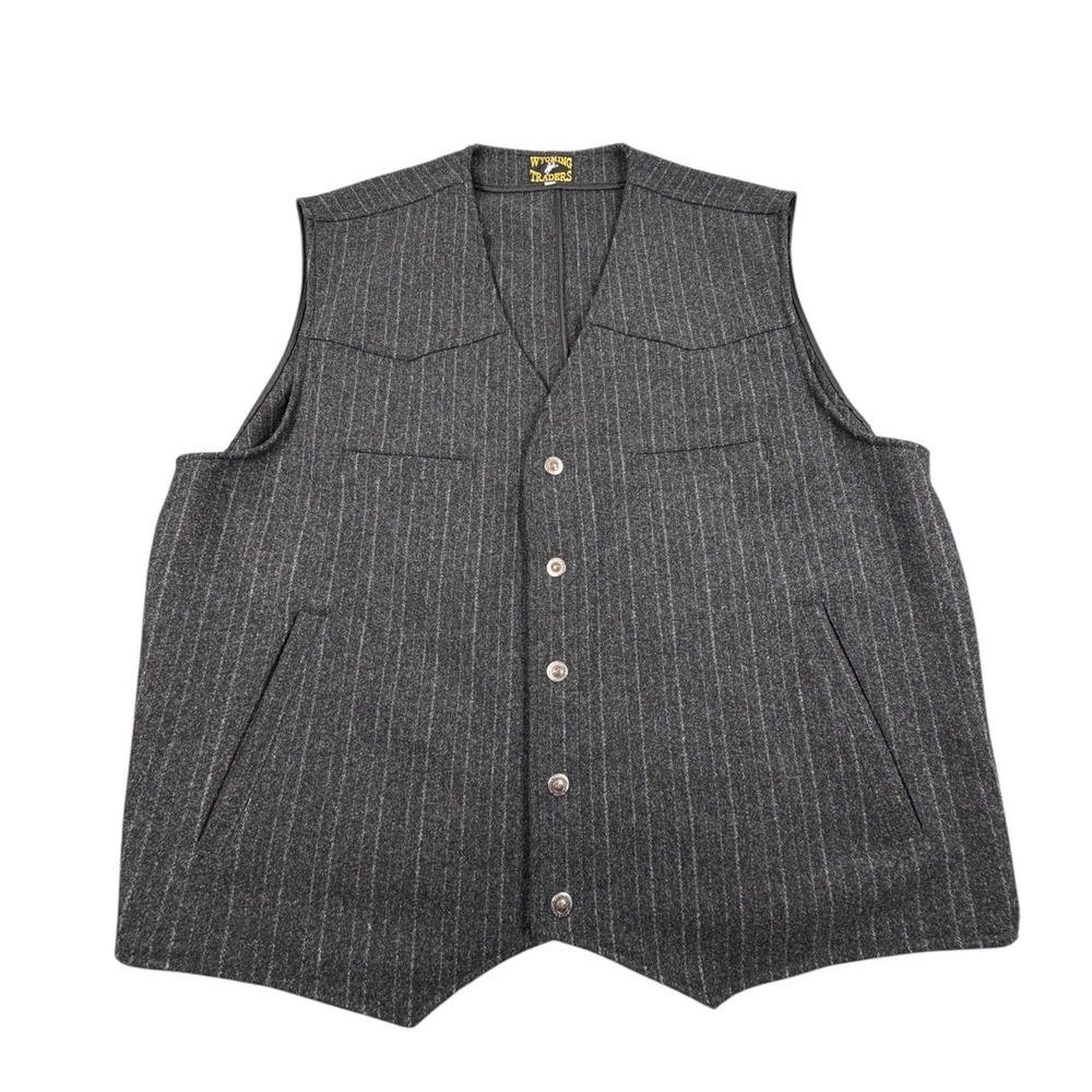Wyoming Traders Mens Vest Pinstripe Gray Concealed Carry Wool Western XXL